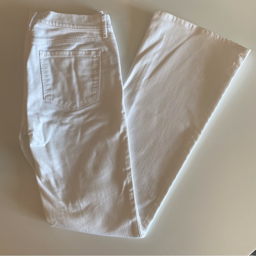 LOFT White High-Rise Flare Jeans (Like New)